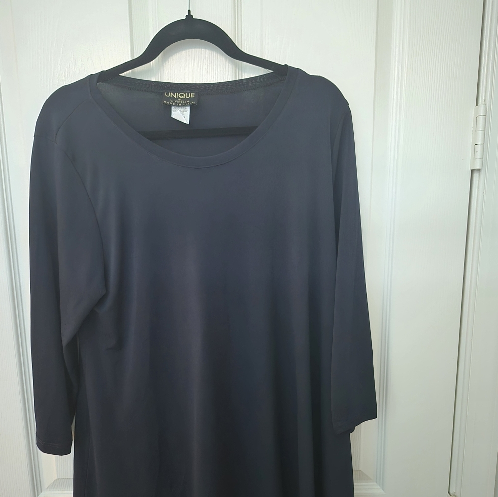 Navy Tunic Unique By Virella  Navy Tunic  Long Sleeve Top